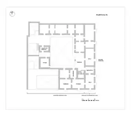 Plano de la planta alta de la casa antes de 1953