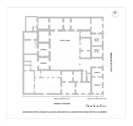 Plano de la planta baja de la casa antes de 1953