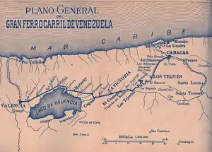 Mapa del "Gran Ferrocarril" y porciones del "Ferrocarril Inglés"