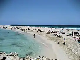 Playa del paso de n'Adolf del Nord, en la punta de Es Trucadors.