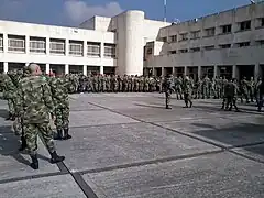 Formación de la mañana en el batallón.