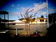 Plaza del Cristo de La Laguna, al fondo, campanario del Real Santuario