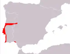 Distribución de Podarcis carbonelli