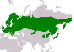 Distribución de Poecile montanus