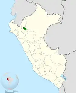 Distribución geográfica del titirijí de Lulú.