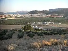 Vistas traseras del parque solar, con Jaén al fondo