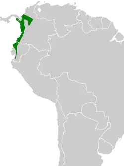 Distribución geográfica del hormiguero colicorto.