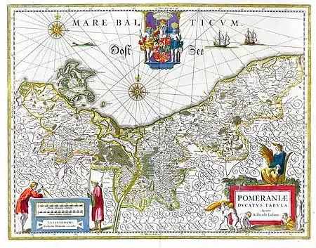 Pomerania, mapa del siglo XVII