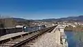 Puente internacional de Valença a Tuy, se ve la parterior, la cual es por donde circulan los trenes.