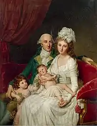 Retrato de Monsieur Olive, Tesorero de los Estados de Bretaña, con su familia (entre 1791 y 1792), Musée des Beaux-Arts de Nantes .