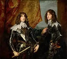 Los príncipes palatinos Carlos Luis y Ruperto, exiliados en Inglaterra, retratados por Anton van Dyck en 1637.