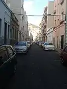 Calle Princesa Dácil en Salud Bajo. Al fondo Barrio Nuevo.