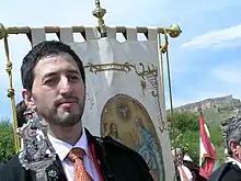 Un momento de la procesión de la Virgen de la Estella