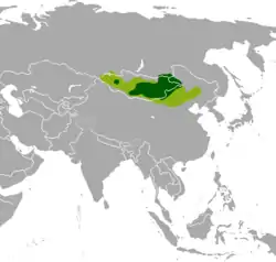 Distribución histórica (verde claro) y actual (verde oscuro).