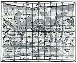 A rectangular grid overlays meandering patterns of light and dark. Selected regions are labelled with names.