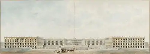 Vista del proyecto final de Dufour y Fontaine para Versailles (1811).