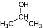 Fórmula estructural de la molécula de isopropanol