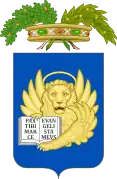 Escudo de la Provincia de Venecia, con la corona habitual en Italia para las provincias.