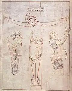 La crucifixión en el Salterio de Oswaldo.