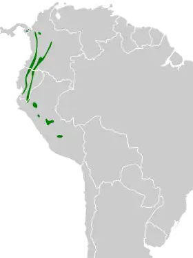 Distribución geográfica del tiranuelo bronceado.