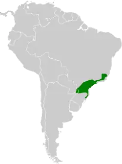 Distribución geográfica del tapaculo overo.