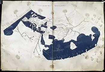 Mapamundi del siglo XV basado en la Geografía de Ptolemeo (hacia 150 dC).