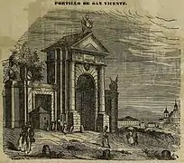 Vista de la puerta en el tomo X del Diccionario de Pascual Madoz, publicado en 1850.