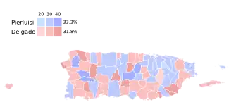 Resultados por municipio para la gobernación de 2020.