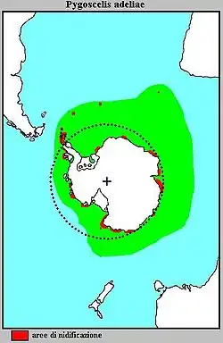 Distribución de Pygoscelis adeliae