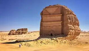 Qasr al-Farid, tumba en el yacimiento arqueológico de Mada'in Saleh, AlUla, Hiyaz, Arabia Saudí (siglo I d. C.)