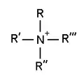 Allgemeine Strukturformel einer quartären Ammoniumverbindungen