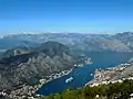 Vista desde Lovćen a Bahía de Kotor