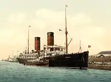 El RMS Campania en una postal de la Cunard Line, c. 1895.