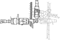 Un diagrama que muestra cómo se usó el brazo para reubicar a Kvant-2.
