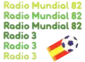 Logo de Radio Mundial 82 entre el 11 de junio y el 11 de julio de 1982.