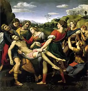 Pala Baglioni, de Rafael Sanzio, 1507, una Deposizione o Transporto.