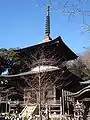 Templo Rakuhoji Torre Tahoto (Amabiki Kannon) en Yamato, Sakuragawa.