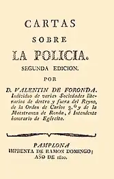 Cartas sobre la policía. Es el libro más voluminoso impreso por Ramón Domingo (1820)