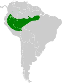 Distribución geográfica de la tangara enmascarada.