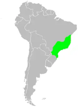 Distribución geográfica del saltarín militar.