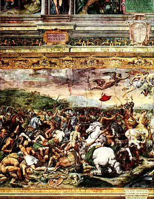 Batalla de Constantino contra Majencio, de Giulio Romano (1520-1524).