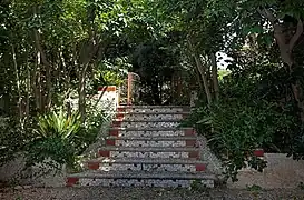 Escalera para acceder al jardín.