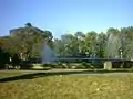 Fuente en la Plaza Sarmiento de Rauch.