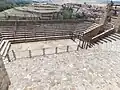 Recinto donde se realiza el paso del fuego. El pueblo de San Pedro Manrique al fondo.