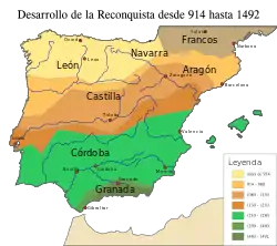 Avance de la Reconquista por periodos.