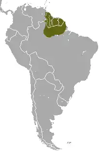 Distribución de Ateles paniscus