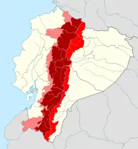 Ubicación de la región en Ecuador