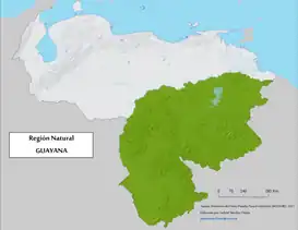 Ubicación de la región en Venezuela