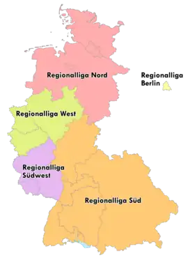 Las Regionalligen de 1963 a 1974.