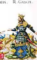 Rey y armas de Galicia según la Historia originis et succesionis regnorum et imperiorum a Noe usque ad Carolum V, año 1548.